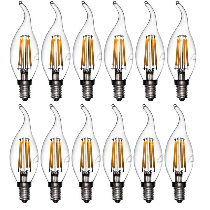 لامپ ال ای دی فیلامنتی 4 وات دیلایت مدل 00188x12 پایه E14 بسته 12 عددی Delight 00188x8-4W Filament LED Lamp E14 12 PCS